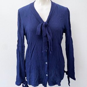 Zara Trafaluc Collection Navy Blue Blouse - Size M